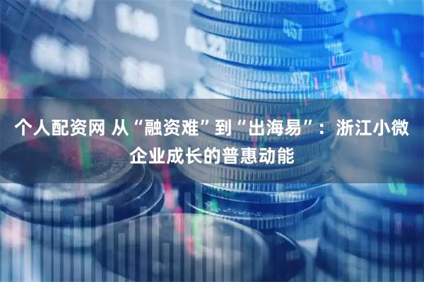 个人配资网 从“融资难”到“出海易”：浙江小微企业成长的普惠动能